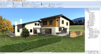 Neubau - Anbau - Altbau in 3D
